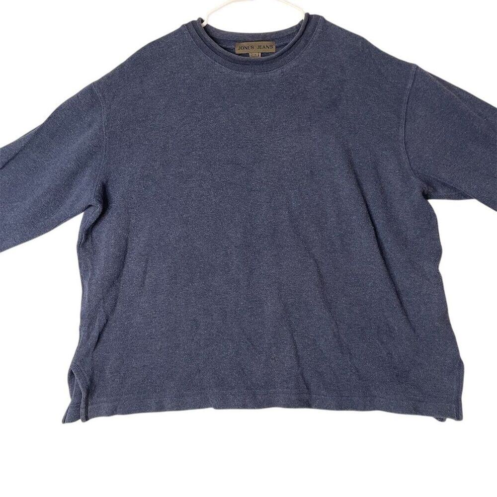 Jones Jeans Women’s  3X Blue 3/4 Sleeve Crew Neck  Relaxed Fit pull over